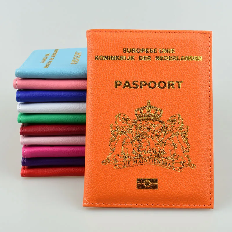 Модный защитный чехол для паспорта для путешествий из Нидерландов, деловой бумажник, защитная обложка для паспорта для голландского - Цвет: Orange