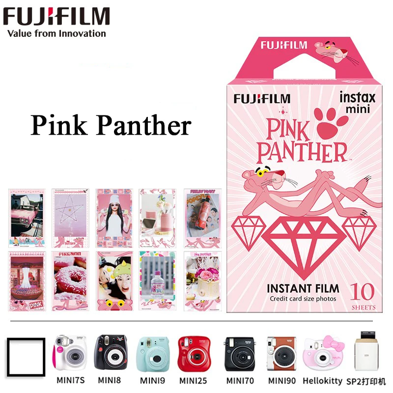 Оригинальная мини-пленка Fujifilm Pink Panther Instax Mini Instant (10 листов) цветная пленка Fuji для