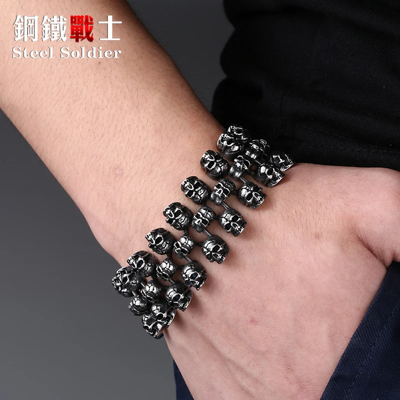 Мужской браслет в стиле панк ретро из нержавеющей стали|steel stainless bracelet|stainless steel