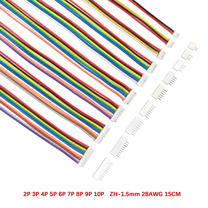 10 компл. 150 мм ZH-1.5 провода Кабельный соединитель DIY ZH-1.5 28AWG JST 2Pin-10Pin электронная линия одиночное соединение клеммные соединители