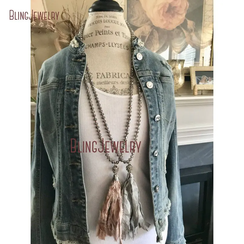 20190301-NM11313-soft pink blush sari silk tassel holiday style accessory unique gift jewelry sparkle bling tassel jewelry_2