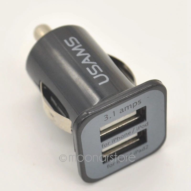 Лидер продаж 2-Порты и разъёмы Мини Универсальный двойной Переходник USB для зарядки в машине пуля 5В 2.1A+ 1A зарядное устройство для iPad iPhone iPod для Blackberry смартфон#3