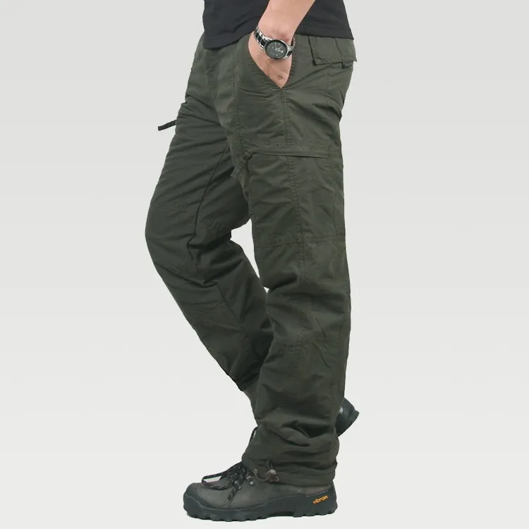 Брендовые мужские брюки карго больших размеров, зимние плотные теплые штаны, Длинные повседневные военные мешковатые Тактические Брюки с карманами