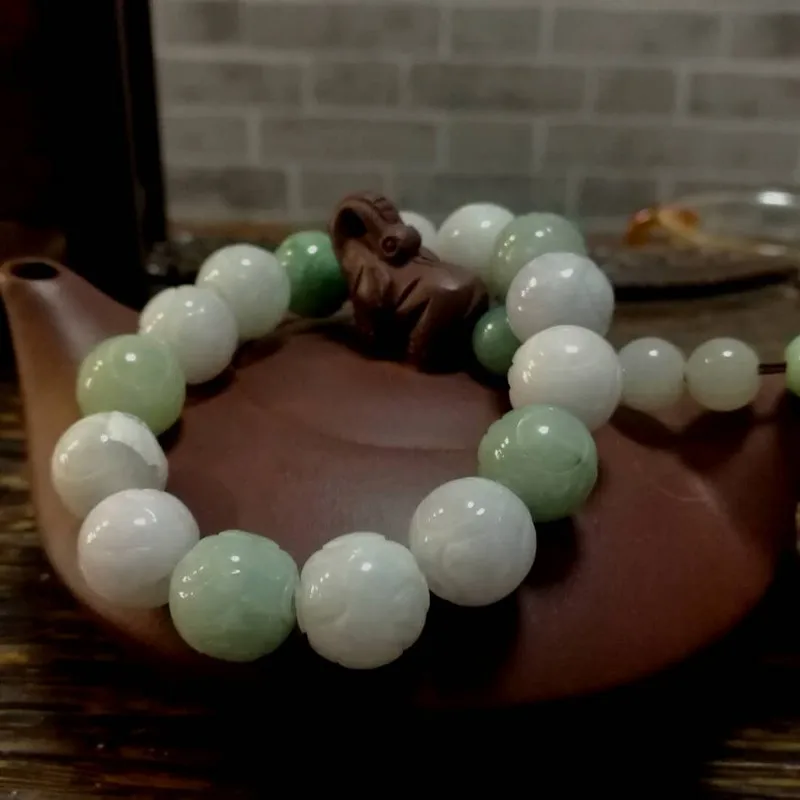 Король нефрита! Браслет из натурального жадеита Мьянма|fine jewelry|king braceletking man |