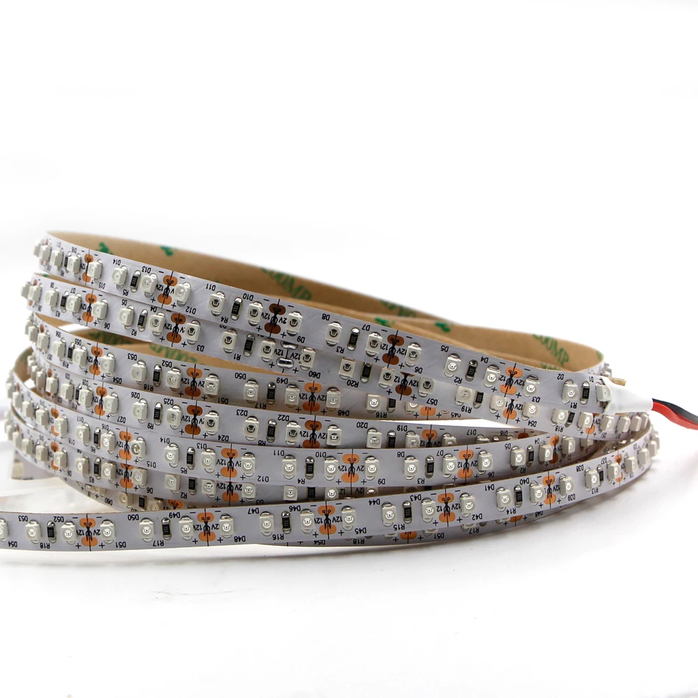 Оранжевый светодиодный гибкий светильник 3528 SMD 60led/m 120led/m 600nm настоящий оранжевый без янтарного желтого цвета Светодиодная гибкая лента черная лампа 1 м 5 м