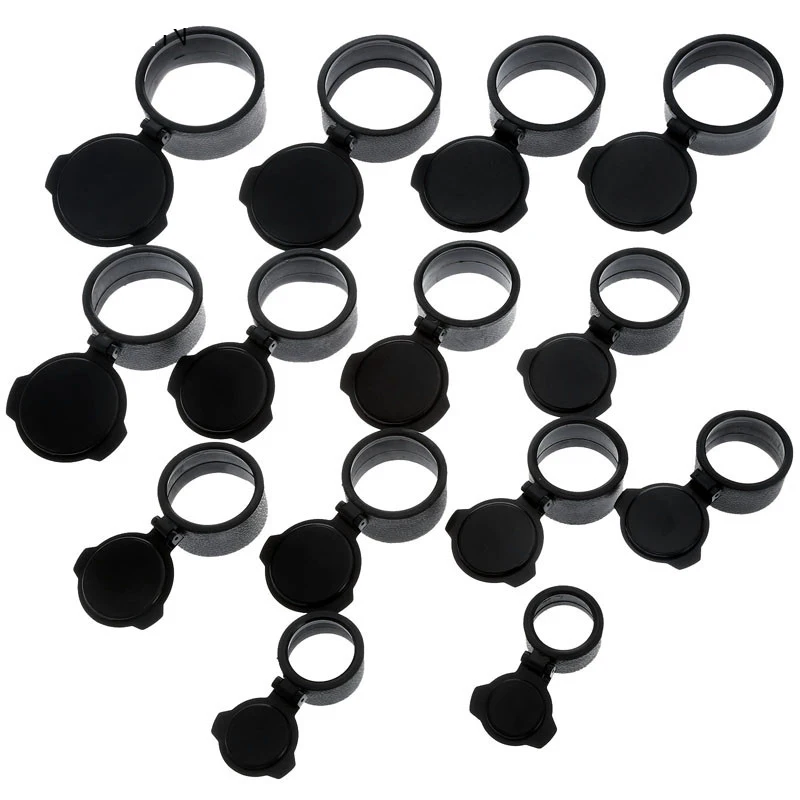 airsoft tactical scope accessories flip-up caps protective lens cover for rifle scope for binoculars for hunting black