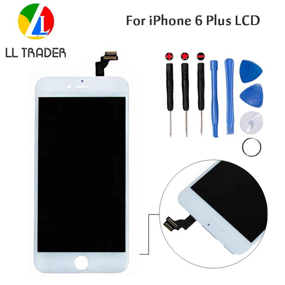 

LL TRADER White Pantalla Replacement For iPhone 6 Plus Display LCD Screen Oled Digitizer For iPhone6 Plus Touch Assembly+Tools