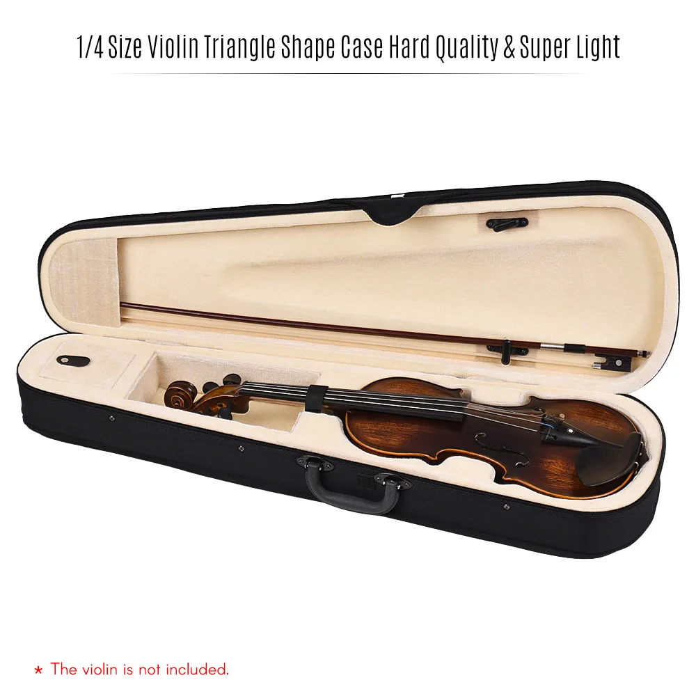 

Professional 1/4 Violin Carrying Case Triangle Shape Case Box Hard & Super Light with Shoulder Straps 5 Colors