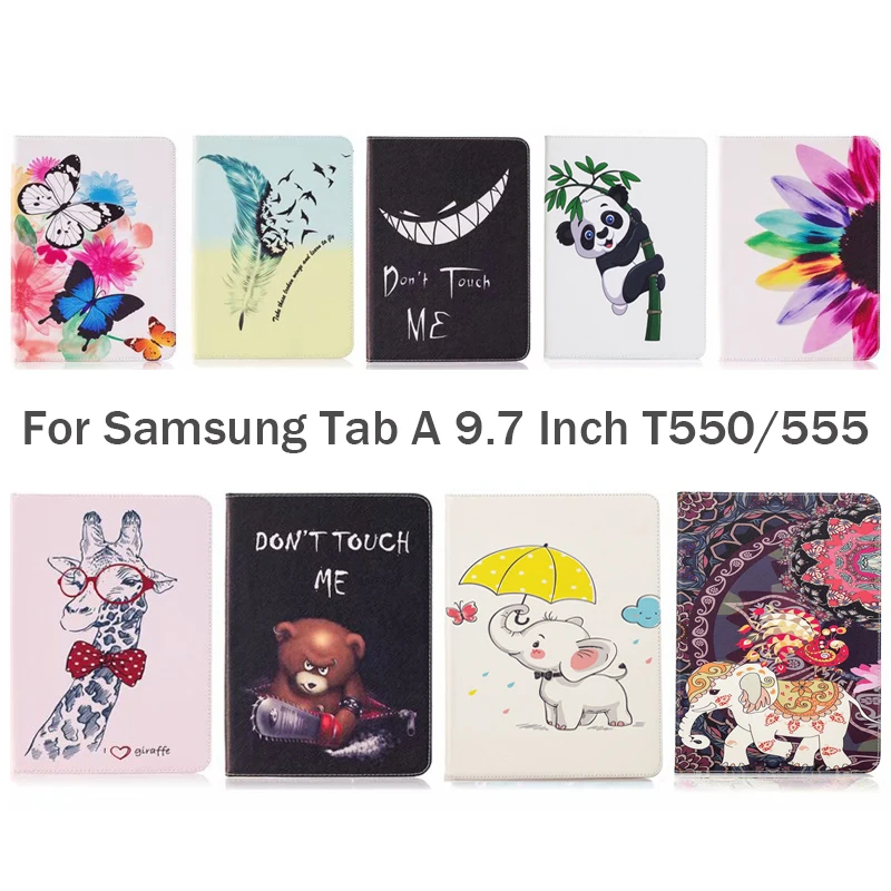 SM-T550 Модный чехол с рисунком панды для samsung Galaxy Tab A 9,7 SM-T555 T550 P555, умный чехол, чехол для планшета из ПУ кожи