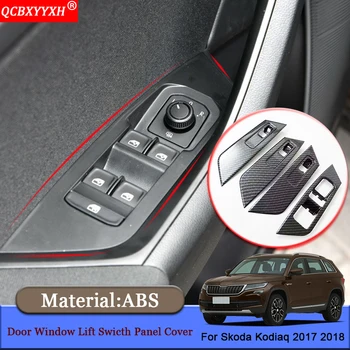 

QCBXYYXH Car-styling ABS Car Interior Door Window Lift Switch Panel Covers Trim Stickers Accessories For Skoda Kodiaq 2017 2018