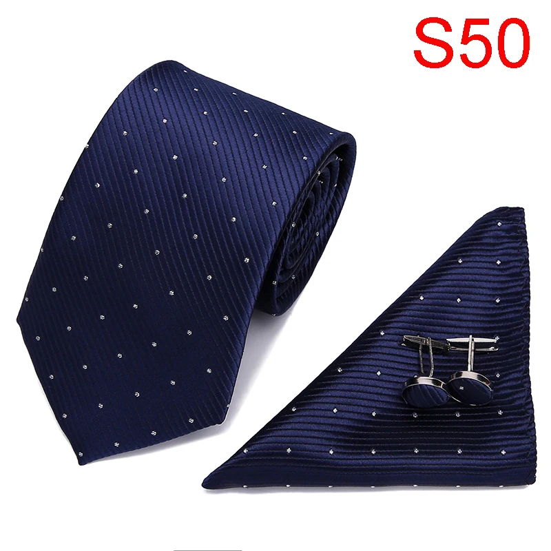 

Mens Tie Blue Geometric 100% Silk Jacquard Necktie Hanky Cufflink Set Business Wedding Party Ties For Men Men's Gift