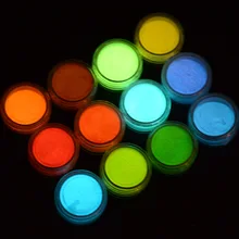1 бутылка флуоресцентный эффект ногтей Блеск порошок пыль красочный тонкий свечение неоновый пигмент маникюр Советы DIY инструмент для ногтей SAYS01-12