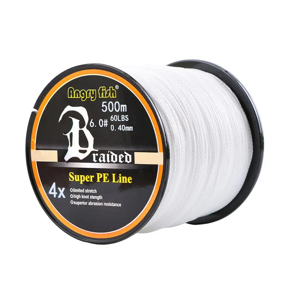 

Strong 500m/547yds 4braid Solid Color Braided Fish Line - White