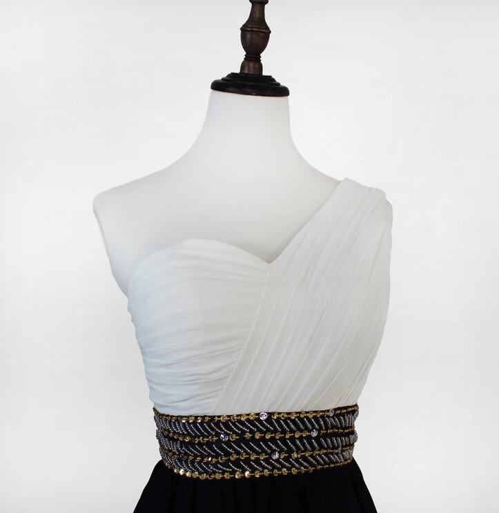 2015 New Short Black Sweetheart One Shoulder font b Cocktail b font font b Dress b