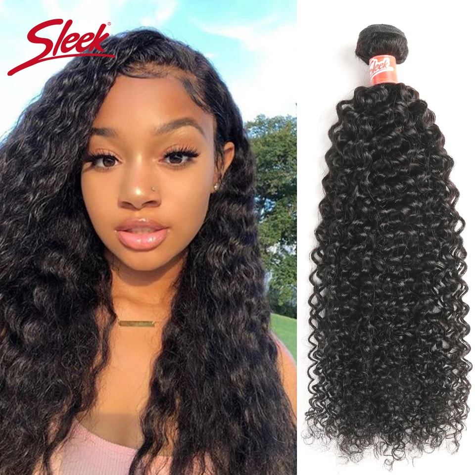Sleek Kinky Curly Hair Brazilian Hair Weave Bundles Human Hair