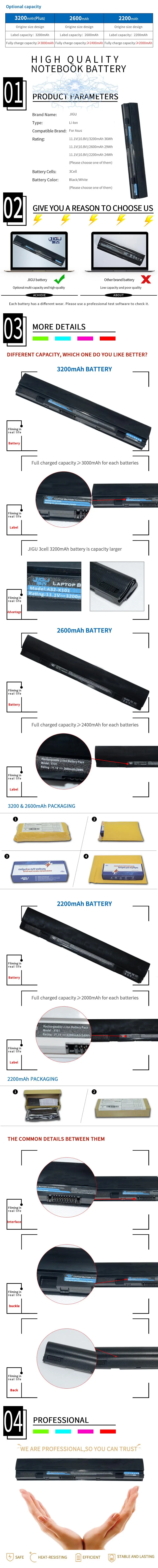 JIGU настоящая аккумуляторная батарея для ноутбука для EEE PC X101 X101C X101CH X101H для Asus A31-X101 A32-X101