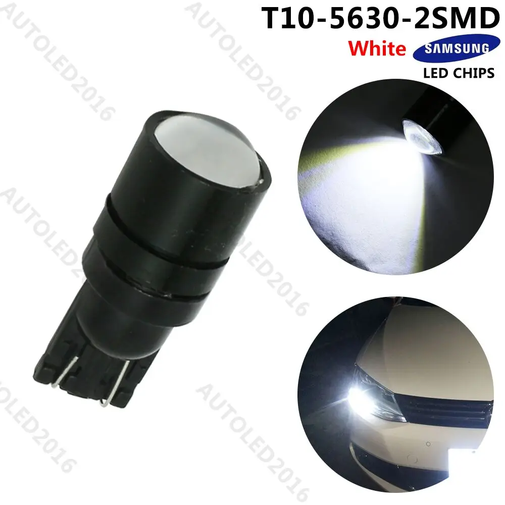 

2Pcs/lot High quality led Car styling lighting 194 W5W 2smd T10 wedge 2 led smd 5630 5730 projector lens led SMD Free shipping