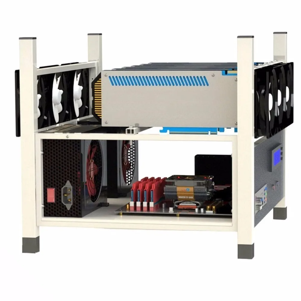 Compatible 6 GPU Open Air Mining Case Computer ETH Miner Frame Rig With 6 Fans And Temp Monitor System Good Heat Dissipation Compatible 6 GPU Open Air Mining Case Computer ETH Miner Frame Rig With 6 Fans And Temp Monitor System Good Heat Dissipation