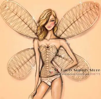 

2015 Newest Customized unique silver Dragonfly Angel Feather Wings woman photography stage magic large props EMS Free shipping