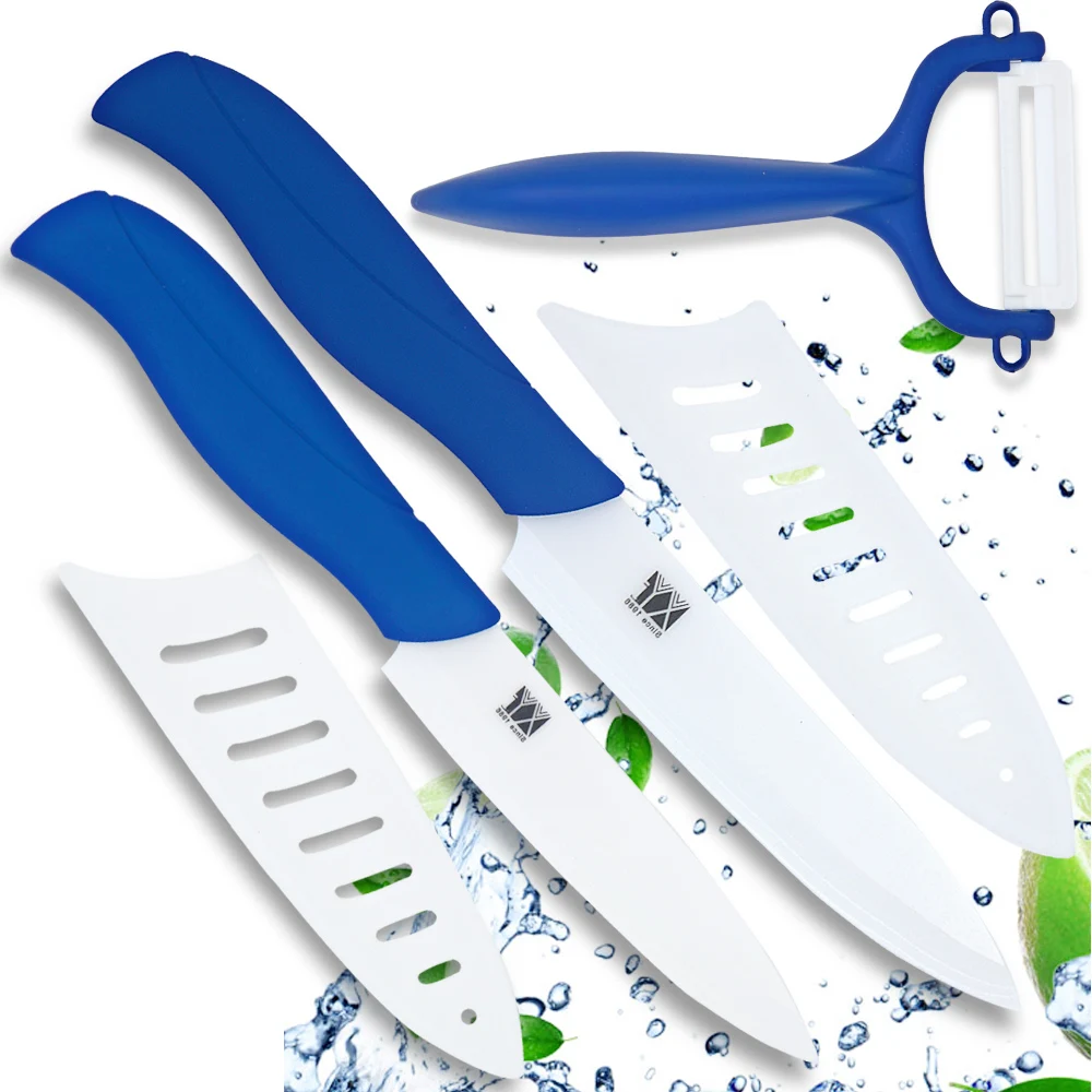 Ceramic knife set 4 inch utility knife 5 inch slicing knife and a sharp