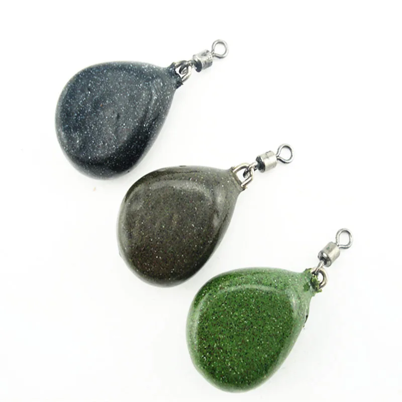 

Shared with fish 2PCS\LOT Pebble Mimic Coated Tapered Flat Pear Swivel Sinker Weights for Carp Fishing