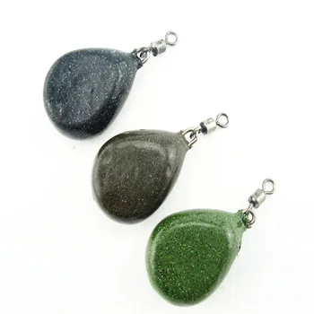 

Shared with fish 2PCS\LOT Pebble Mimic Coated Tapered Flat Pear Swivel Sinker Weights for Carp Fishing
