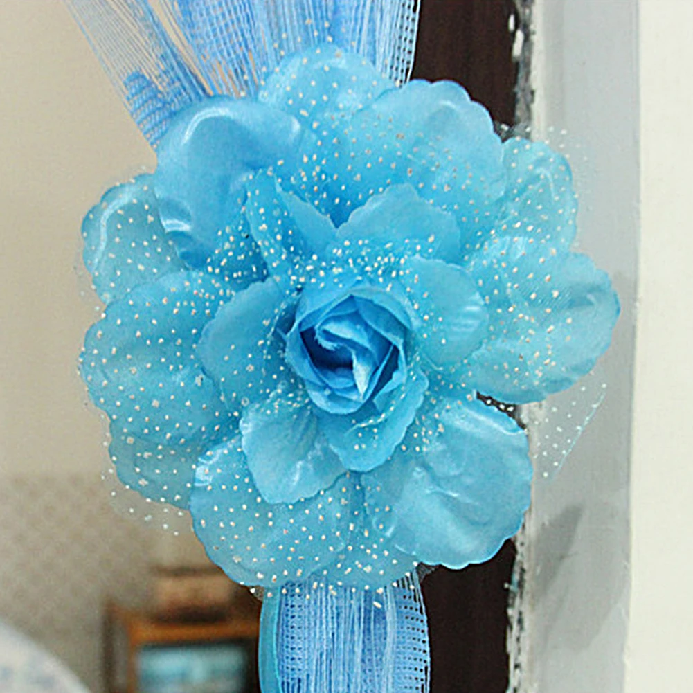 

Beaty 3D Peony Flower Curtain Clip-on Tie Backs Holdback Babysbreath Tieback curtain tie rings buckles Home bedroom DIY Decor