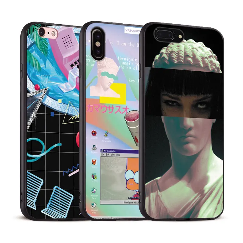 

Vaporwave Art Fashion aesthetic Coque Soft Silicone Phone Case Cover Shell For Apple iPhone 5 5s Se 6 6s 7 8 Plus X XR XS MAX