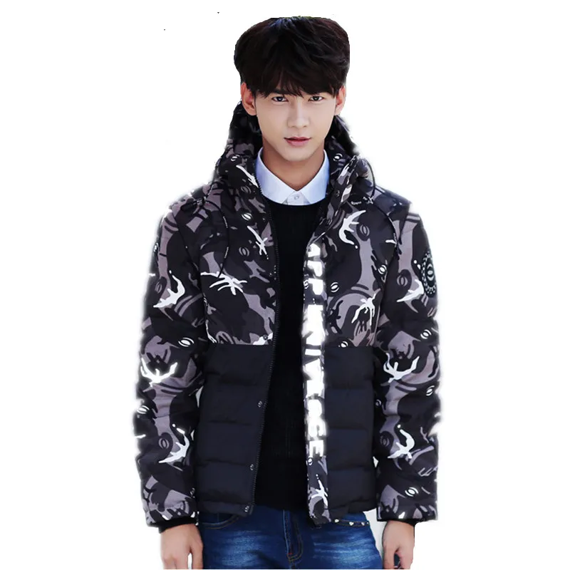 

Hooded Camouflage White Duck Down Jacket Men Parka Thickening Men's Winter Jacket Coat Slim Winter Male Jacket Outwear FYY126