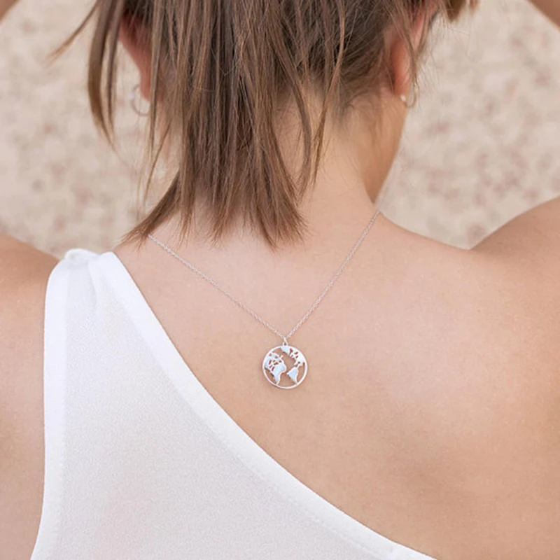 

Tocona Fashion Boho Planet Pendants Charming Earth Necklace Gold Long Chain Necklace Women Jewelry Collares Femme 2608