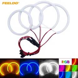 FEELDO 1 комплект Авто Halo кольца хлопковые светодиодные лампы SMD ангельские глазки для BMW E90 автомобильный Стайлинг 4 цвета # AM1466