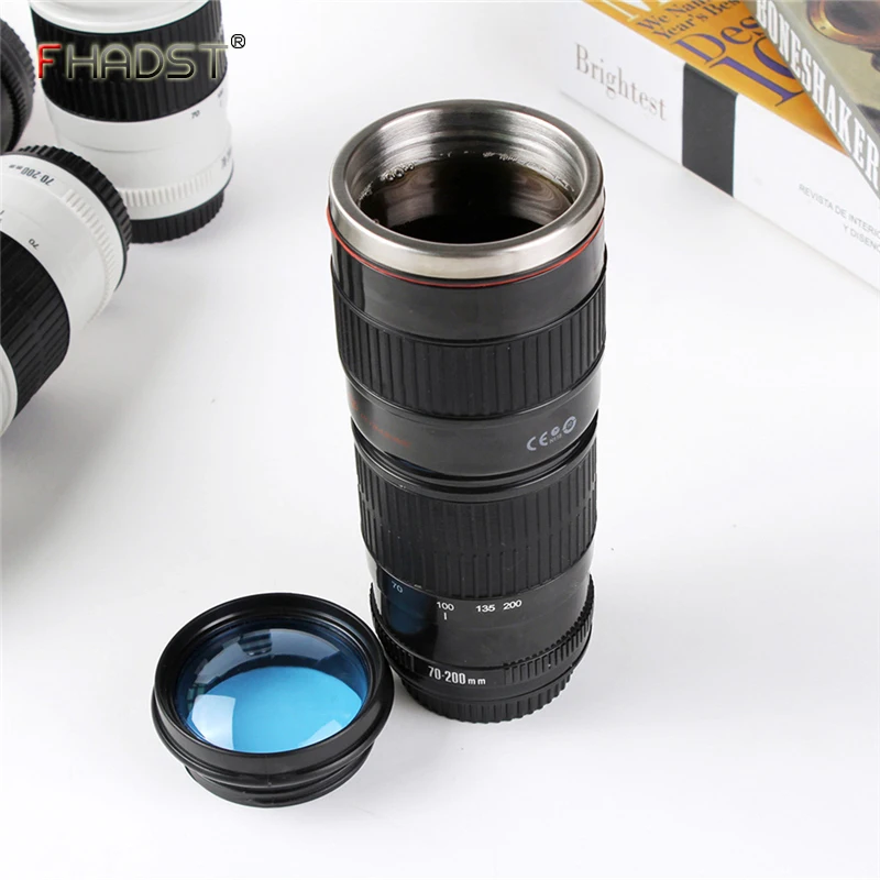 

440ML Creative Camera Lens Coffee Tea Travel Water Bottle kettle Stainless Steel Vacuum Flasks Stylish Thermocup Best Gift