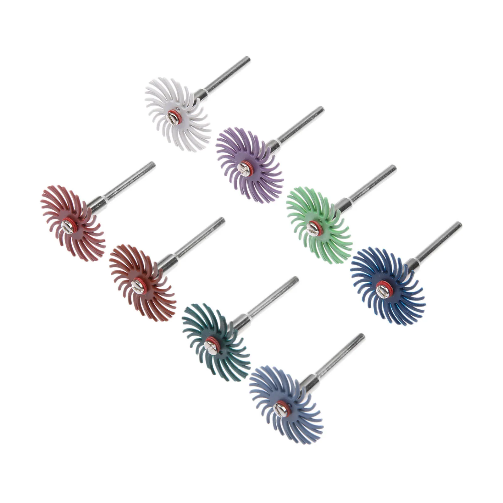DRELD 10Pcs Dremel Accessories Abrasive Brush Radial Bristle Polishing Buffing Wheel Mixed Grit +2pcs Mandrel for Rotary Tools
