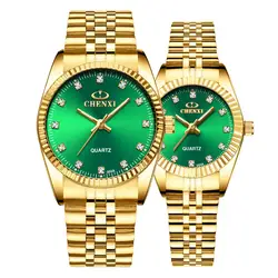 2019 Горячие золотые парные часы деловые Классические наручные часы мужские и женские роскошные брендовые водонепроницаемые кварцевые
