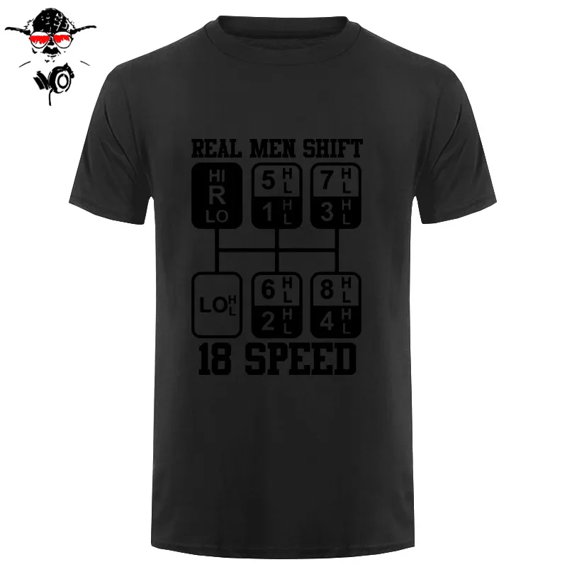 Настоящая мужская 18 скоростная забавная футболка с водителем грузовика, летняя футболка