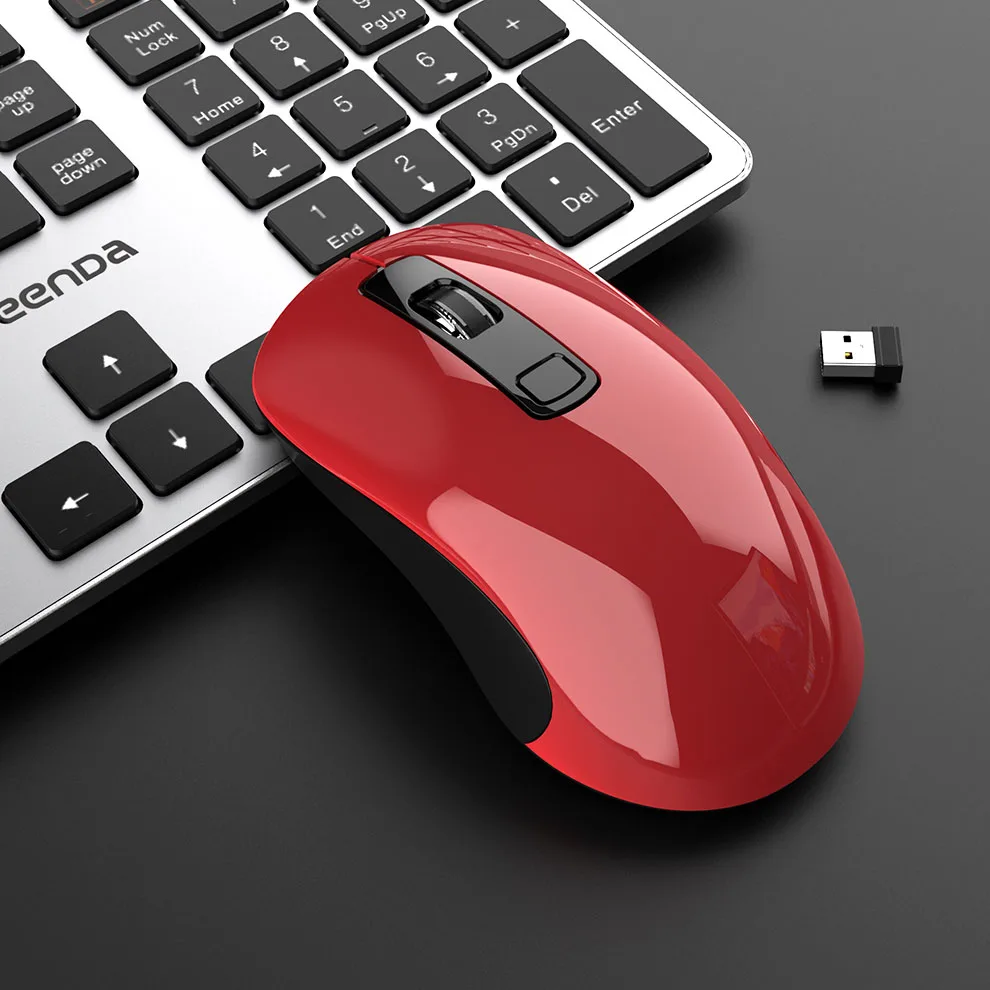 SeenDa портативная беспроводная мышь 2,4 ГГц USB 3,0 компьютерная эргономичная мышь мини мыши для ноутбука Настольный ноутбук ПК оптическая мышь - Цвет: Красный