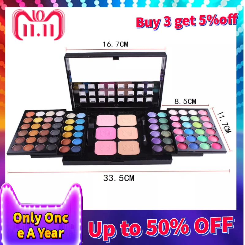 

Miss Rose Eye Shadow Professional Makeup Kit 72 Color Shimmer Eyeshadow Palette Compact Powder Cosmetics Box