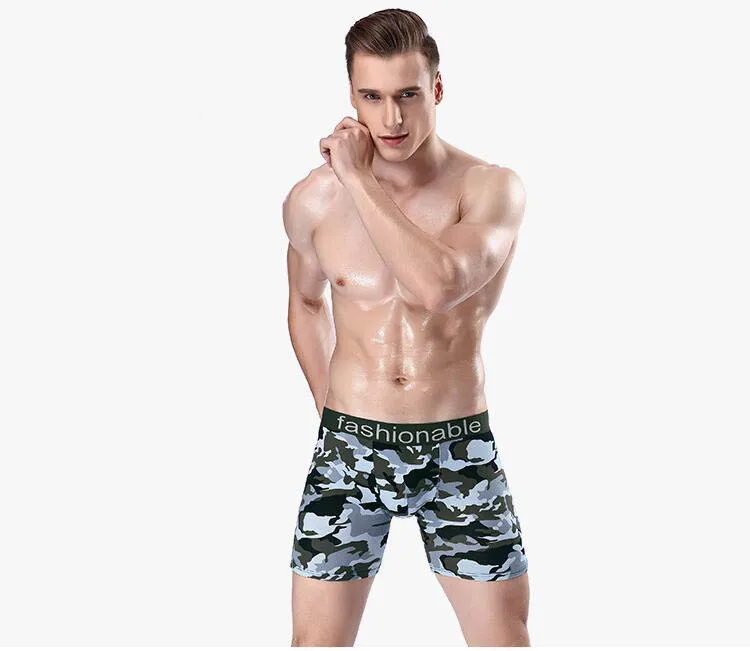 mens cotton boxer shorts Men Boxers Camouflage Long Underwear Short Boxer Breathable Shorts Mens Boxers Underpants Hombres Boxeador Big Size XXXXL male boxers