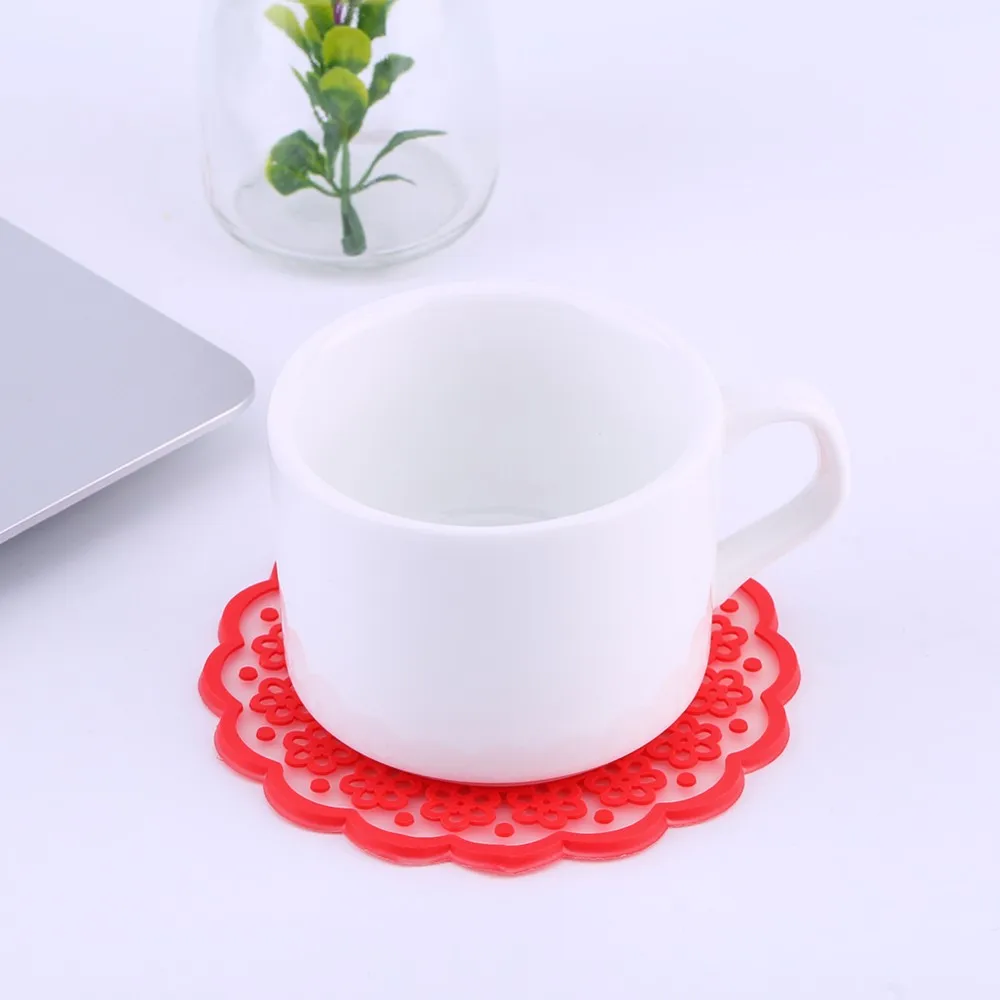 Buy 6 Colors Tea Cup Mat Silicone Table Mat Durable