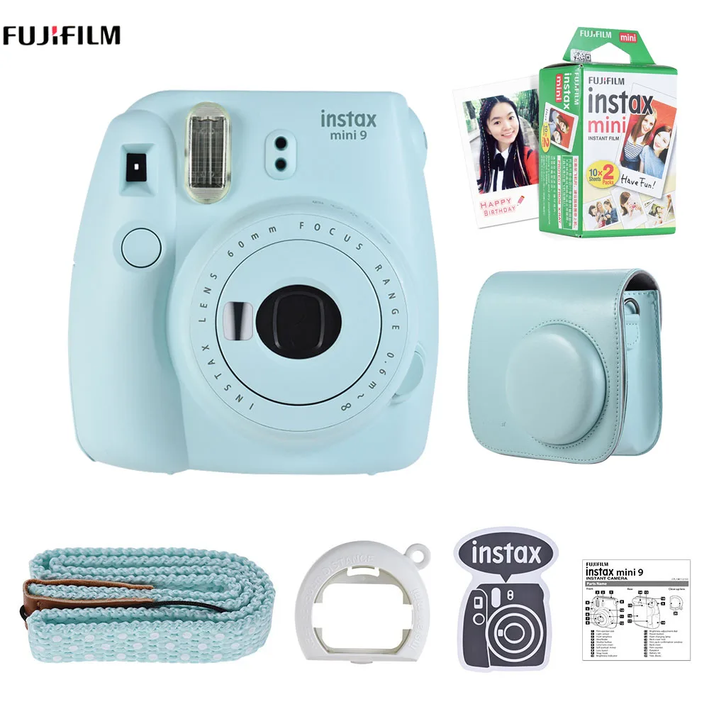 6 вариантов белая пленка для Fuji Instax Мини 9 Фотоаппарат моментальной печати пленочная камера с зеркалом из нержавеющей стали+ 20 Вт, 30 Вт, 60 мгновенный белую пленку Фотобумага+ Камера сумка - Цвет: Option 1