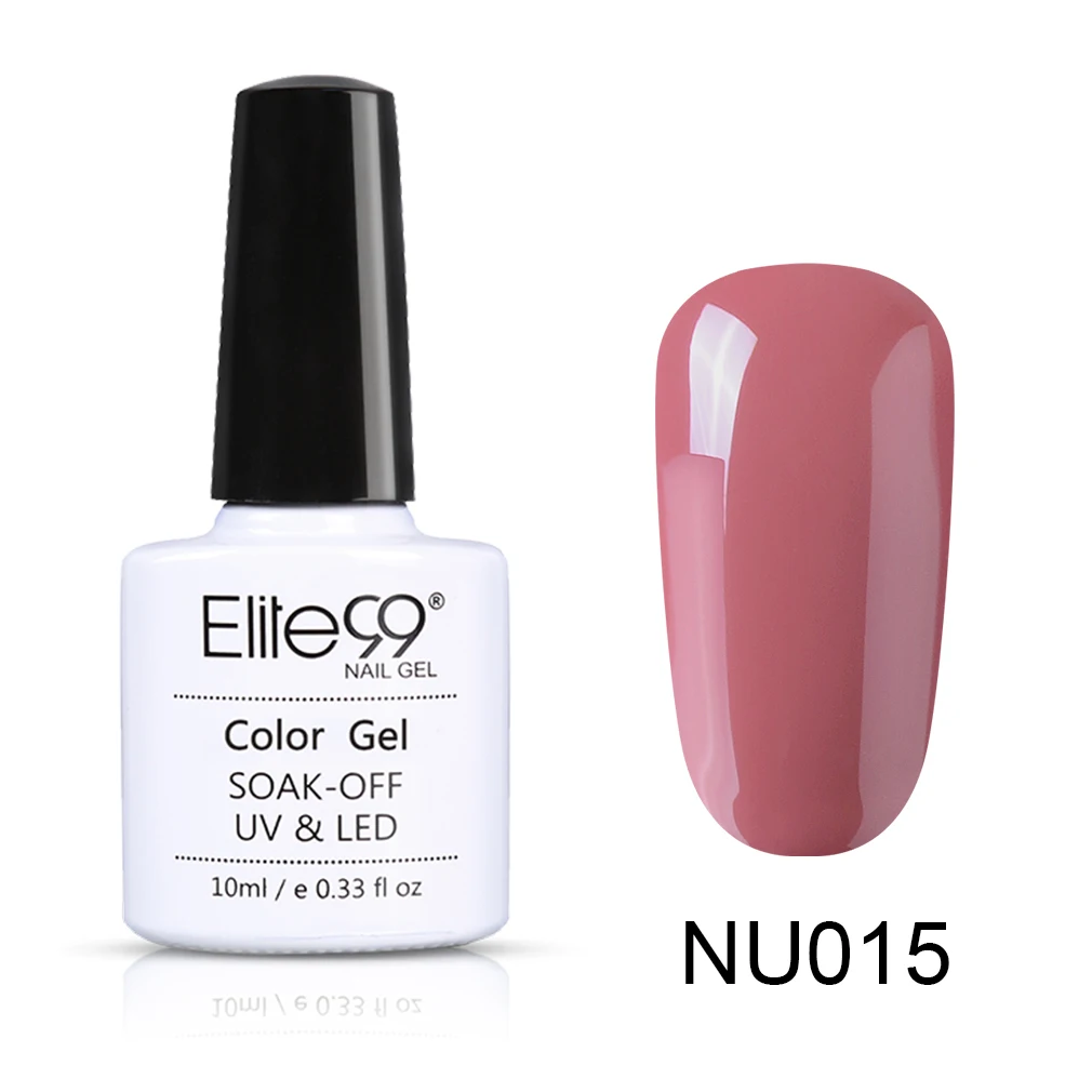 Elite99 10 мл телесный цвет Гель-лак дизайн ногтей маникюр замочить от полу Perment эмаль УФ-гель для ногтей лак - Цвет: NU015