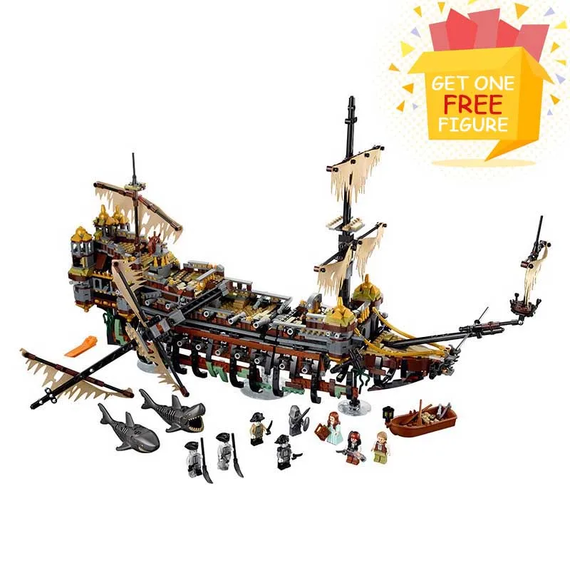 

Bela Pogo Compatible Legoe Pirate Ship the Slient Mary Building Blocks Bricks Model toys for children 2324pcs+ 2018 New