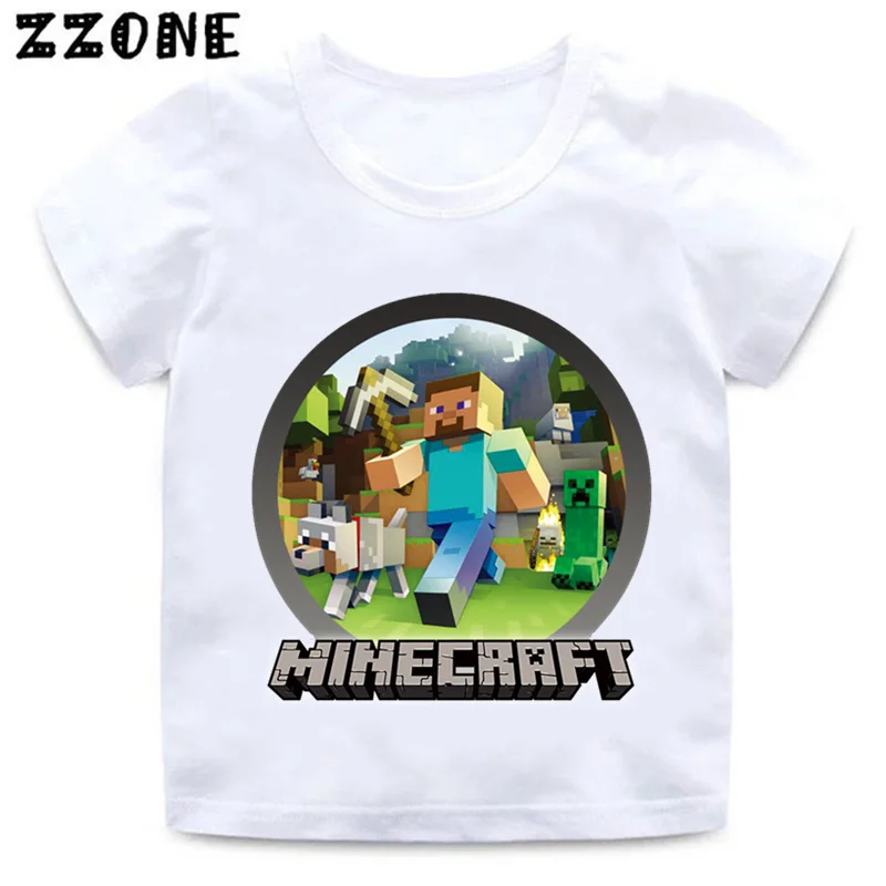Футболка для мальчиков и девочек с героями мультфильмов; забавная белая футболка для малышей; детская летняя повседневная одежда; HKP5139