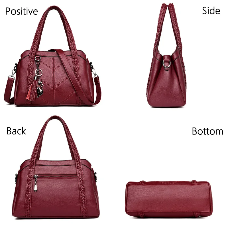 Women Casual Tote Bag Female Handbag Small Shoulder Bag for Women Tote Ladies Vintage Genuine Leather Crossbody Bag Sac A Main 3