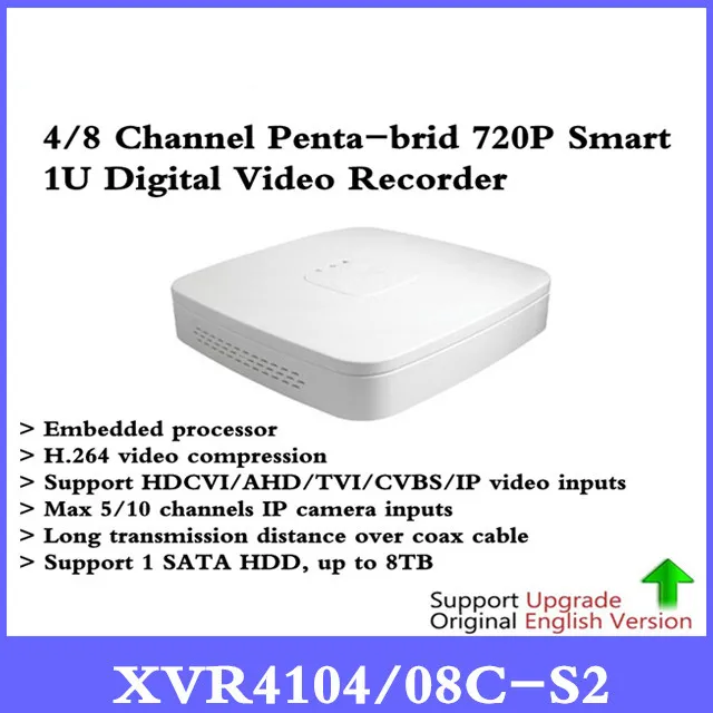 

DH 4 Channel 8 Channel XVR Penta-brid 720P Smart 1U Digital Video Recorder XVR4104C-S2 XVR4108C-S2 Support HDD up to 8TB