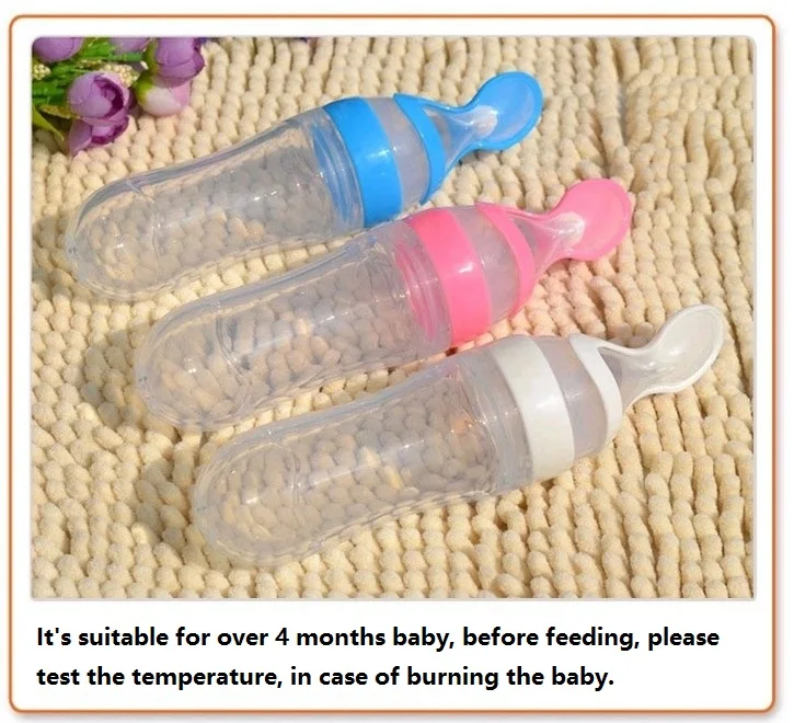 Розничная продажа Детские бутылочка для кормления 90 мл младенческой ложка бутылка еда подачи инструмент детские рисовые хлопья