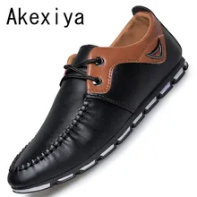 2017 New Mens Breathable Microfiber Leather Men’S Casual Shoes British Business Men Black Blue White Leather Zapatos hombres