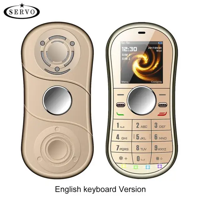 Special Price Servo S08 Mobile Phone 1.3Inch Dual Sim Card GPRS Bluetooth FM Radio Hand Spinner Cellphone With Russian Keyboard