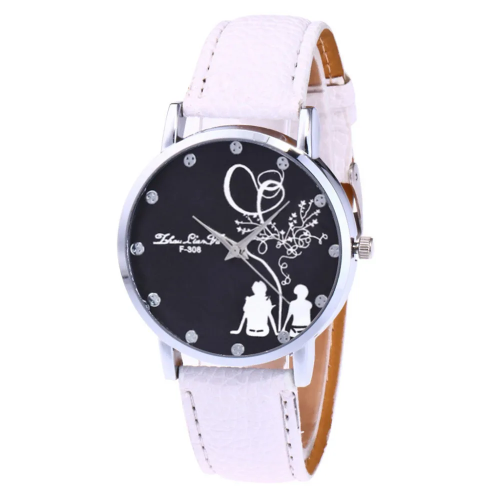 Zhoulianfa Reloj Женские модные часы с большим циферблатом, парные часы с напечатанным циферблатом, женские кожаные спортивные кварцевые часы, часы в подарок# W