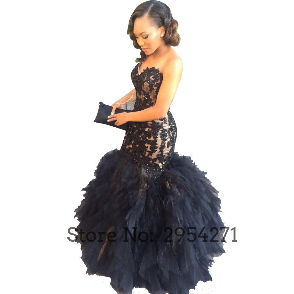 black mermaid dress plus size